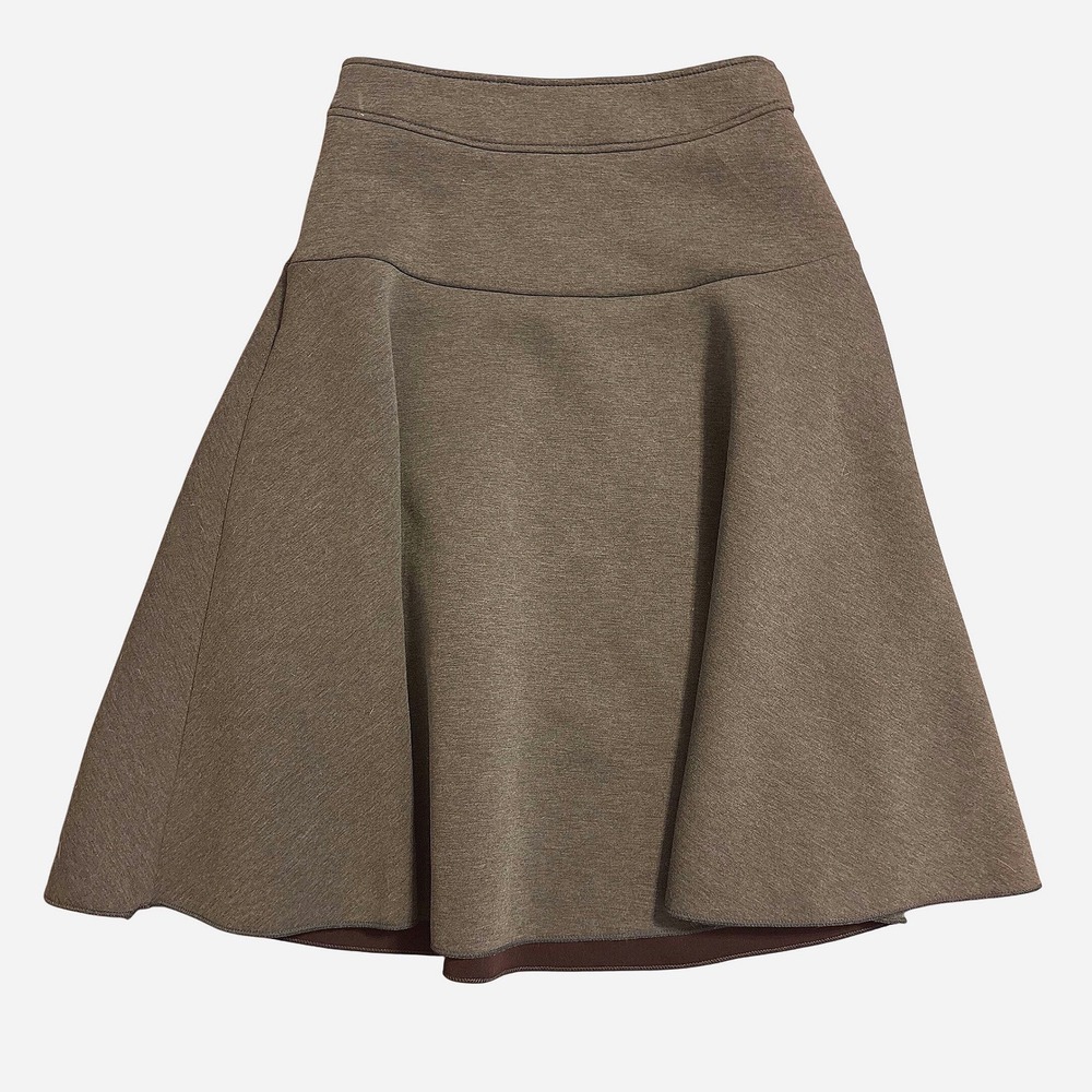 N.Lang Flared Skirt Green Textured Stretch Midi Skater S